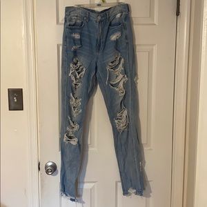 American eagle distressed mom jean
